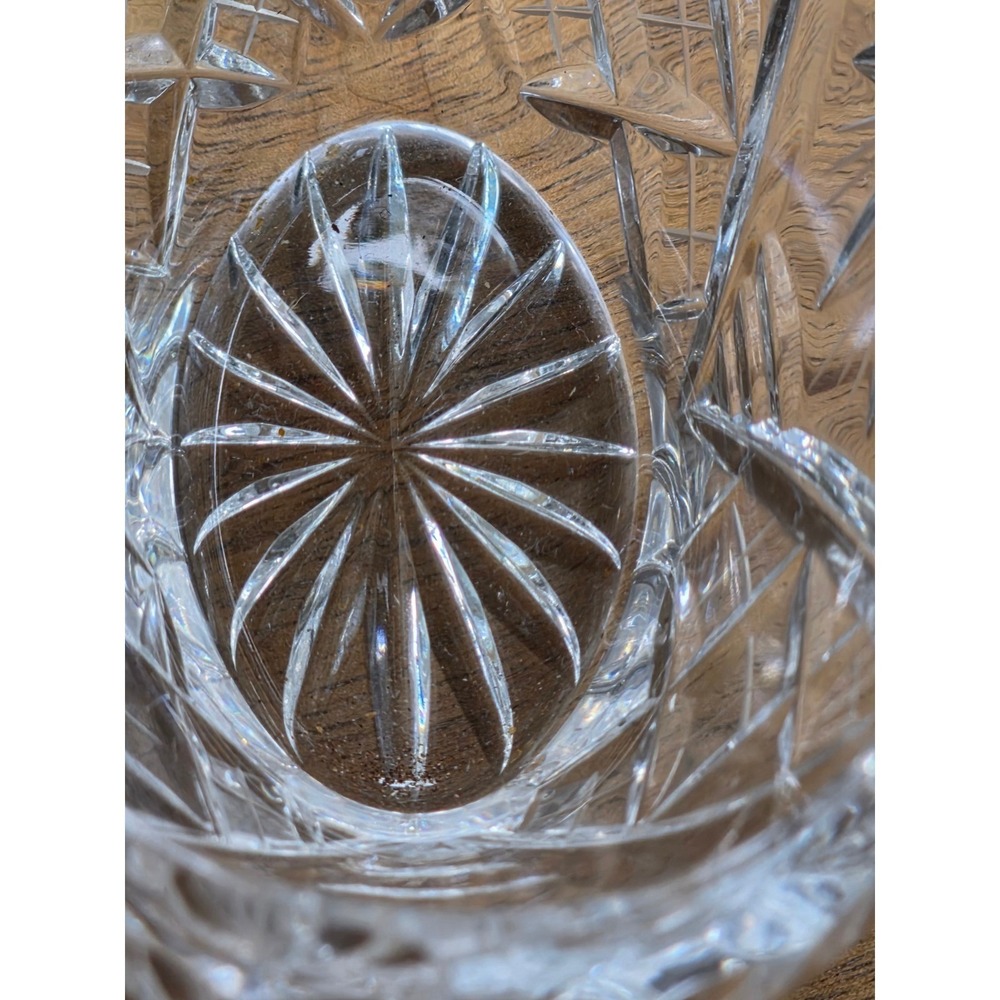 Ruckl & Sons Bohemia Lead Crystal Basket Hand Cut Czech Republic Starburst 24% - Picture 10 of 16